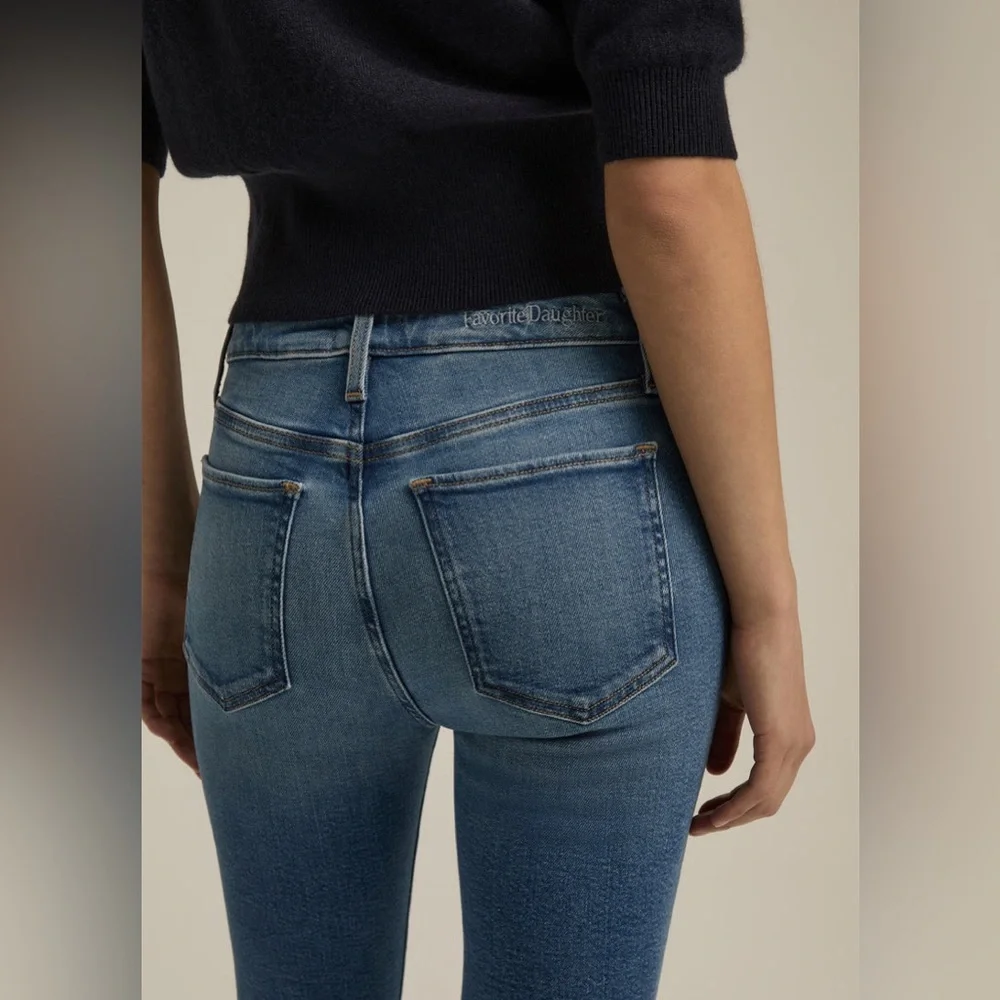 FAVORITE DAUGHTER Jeans High Rise Slim Straight Denim Size 25 NWT $198 MSRP NEW - Picture 7 of 17